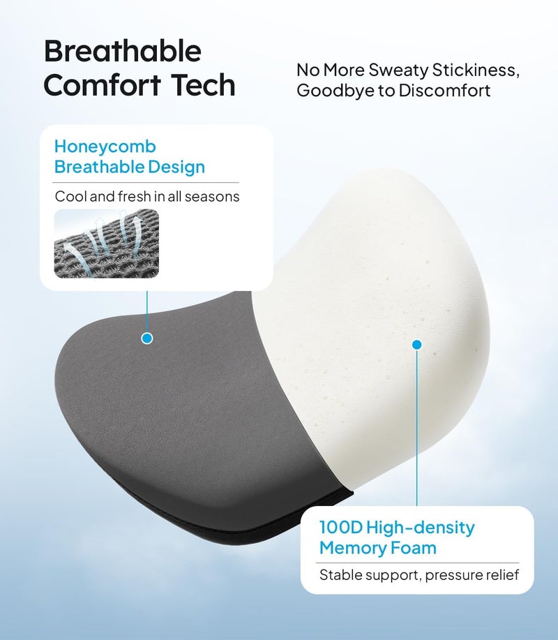 Wigoo 2026 Upgrade Car Neck Pillow [No More Pressure, Odorless] Soft Car Headrest Pillow with Adjustable Strap Removable Cover 100% Memory Foam, Fits All Vehicles (Gray 2-Pack) - Image 5